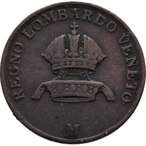 Konvenční měna, údobí let 1848 - 1857, Centesimo 1849 M - větší typ, 1.797g, nep.hr.,