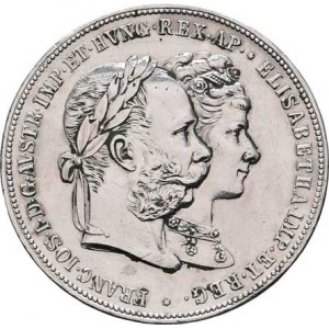 Rakouská a spolková měna, údobí let 1857 - 1892, 2 Zlatník 1879 - Stříbrná svatba, 24.550g, stopa