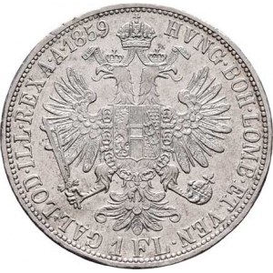 Rakouská a spolková měna, údobí let 1857 - 1892, Zlatník 1859 A - bez tečky za REX, 12.330g,