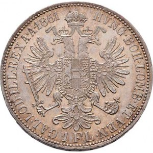 Rakouská a spolková měna, údobí let 1857 - 1892, Zlatník 1861 A - bez tečky za REX, 12.349g,