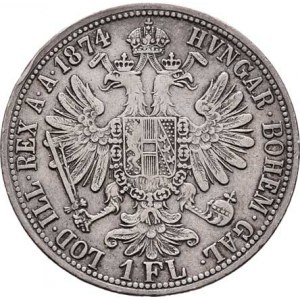 Rakouská a spolková měna, údobí let 1857 - 1892, Zlatník 1874, 12.277g, dr.hr., nep.rysky, pěkná