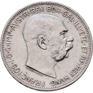 Korunová měna, údobí let 1892 - 1918, 2 Koruna 1912, 10.113g, dr.hr., nep.rysky, pěkná