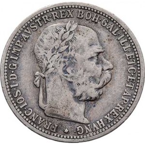 Korunová měna, údobí let 1892 - 1918, Koruna 1896, 4.892g, dr.hr., dr.rysky, tmavá patina