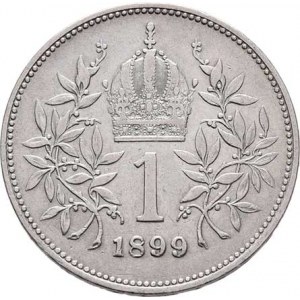 Korunová měna, údobí let 1892 - 1918, Koruna 1899, 4.973g, nep.hr., nep.rysky, pěkná patina