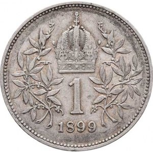 Korunová měna, údobí let 1892 - 1918, Koruna 1899, 4.965g, nep.hr., nep.rysky, pěkná patina