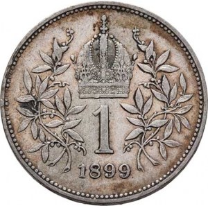Korunová měna, údobí let 1892 - 1918, Koruna 1899, 4.959g, nep.hr., nep.rysky, skvrnky,