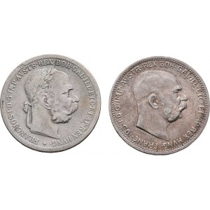 Korunová měna, údobí let 1892 - 1918, Koruna 1899 (2/2), 1916 (1/1), 4.825g, 5.011g,