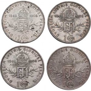 Korunová měna, údobí let 1892 - 1918, Koruna 1908 - jubilejní, nep.hr., nep.rysky, skvrny,