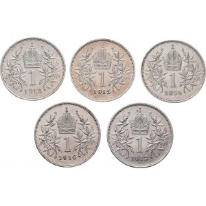 Korunová měna, údobí let 1892 - 1918, Koruna 1912, 1913, 1914, 1915, 1916, 4.949g, 4.959g,