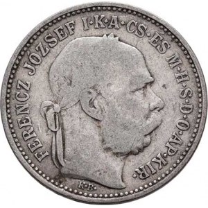 Korunová měna, údobí let 1892 - 1918, Koruna 1892 KB, 4.840g, dr.hr., dr.rysky, patina R!
