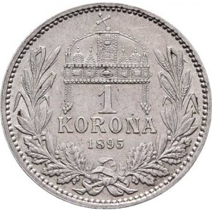 Korunová měna, údobí let 1892 - 1918, Koruna 1895 KB, 4.984g, nep.hr., nep.rysky, pěkná