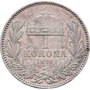 Korunová měna, údobí let 1892 - 1918, Koruna 1896 KB, 4.966g, nep.hr., nep.rysky, pěkná
