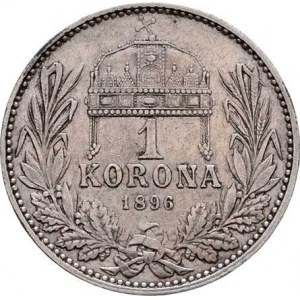 Korunová měna, údobí let 1892 - 1918, Koruna 1896 KB, 4.967g, nep.hr., nep.rysky, pěkná