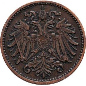 Korunová měna, údobí let 1892 - 1918, Haléř 1898, 1.681g, nep.hr., nep.rysky, patina R!
