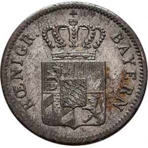 Bavorsko, Ludwig I., 1825 - 1848, Krejcar 1856, KM.452 (Ag166), 0.813g, nep.rysky,