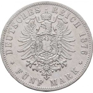 Prusko, Wilhelm I., 1861 - 1888, 5 Marka 1876 B, Hannover, KM.503 (Ag900), 27.483g,