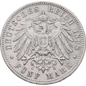 Prusko, Wilhelm II., 1888 - 1918, 5 Marka 1898 A, Berlín, KM.523 (Ag900), 27.592g,