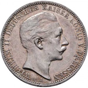 Prusko, Wilhelm II., 1888 - 1918, 3 Marka 1912 A, Berlín, KM.527 (Ag900), 16.647g,