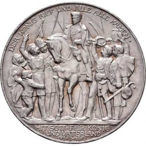 Prusko, Wilhelm II., 1888 - 1918, 3 Marka 1913 - král zavolal, Berlín, KM.534 (Ag900),