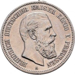 Prusko, Friedrich III., 1888, 2 Marka 1888 A, Berlín, KM.510 (Ag900), 11.122g,
