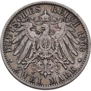 Prusko, Wilhelm II., 1888 - 1918, 2 Marka 1903 A, Berlín, KM.522 (Ag900), 11.015g,