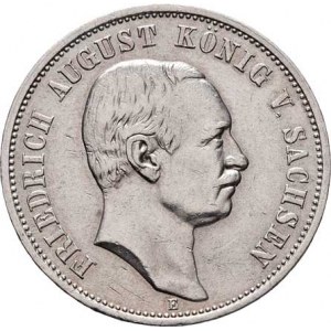 Sasko, Friedrich August III., 1904 - 1918, 3 Marka 1908 E, Drážďany, KM.1267 (Ag900), 16.580g,
