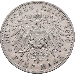 Württemberg, Wilhelm II., 1891 - 1918, 5 Marka 1900 F, Freudenstadt, KM.632 (Ag900),