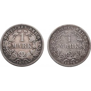 Německo - drobné ražby císařství, Marka 1875 C, 1876 G, KM.7 (Ag900), 5.274g, 5.326g,