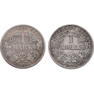 Německo - drobné ražby císařství, Marka 1880 A, 1881 F, KM.7 (Ag900), 5.367g, 5.401g,