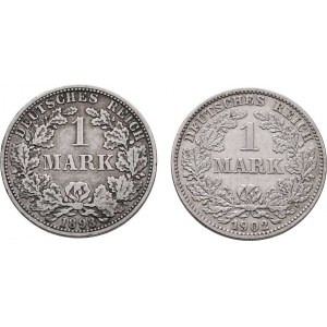 Německo - drobné ražby císařství, Marka 1893 A, 1902 E, KM.14 (Ag900), 5.449g, 5.486g,