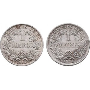 Německo - drobné ražby císařství, Marka 1914 A, 1914 D, KM.14 (Ag900), 5.554g, 5.548g,