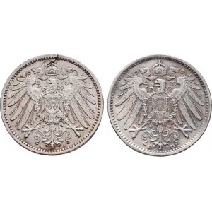 Německo - drobné ražby císařství, Marka 1914 A, 1914 D, KM.14 (Ag900), 5.554g, 5.548g,