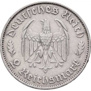 Německo - 3.říše, 1933 - 1945, 2 Marka 1934 F - Schiller, KM.84 (Ag625), 7.975g,