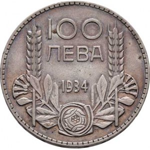 Bulharsko, Boris III., 1918 - 1943, 100 Leva 1934 PM, KM.45 (Ag500), 19.893g, nep.hr.,