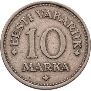 Estonsko, I.republika, 1919 - 1940, 10 Marka 1925, KM.4 (CuNi), 6.169g, nep.hr.,