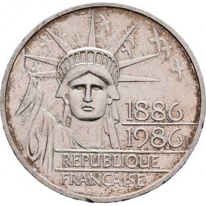 Francie, V.republika, 1959 -, 100 Frank 1986 - 100 let sochy Svobody - Piedfort
