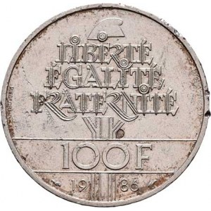 Francie, V.republika, 1959 -, 100 Frank 1986 - 100 let sochy Svobody - Piedfort