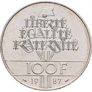 Francie, V.republika, 1959 -, 100 Frank 1987 - generál Lafayette, KM.962 (Ag900),