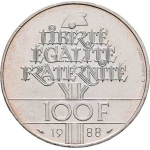 Francie, V.republika, 1959 -, 100 Frank 1988 - personifikace Bratrství, KM.966