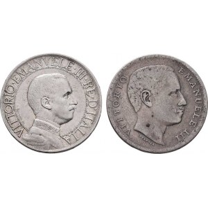 Itálie, Viktor Emanuel III., 1900 - 1946, Lira 1902 R, Lira 1912 R, obě Řím, KM.32,45 (Ag835),