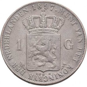 Nizozemí, Wilhelmina, 1890 - 1948, Gulden 1897, KM.117 (Ag945), 9.883g, dr.hr.,