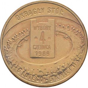 Polsko, republika, 1918 -, 2 Nové zloté 2009 - Kulatý stůl 1989, KM.678 (mosaz),