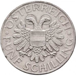 Rakousko, I. republika, 1918 - 1938, 5 Šilink 1935, KM.2853 (Ag835), 14.939g, nep.hr.,