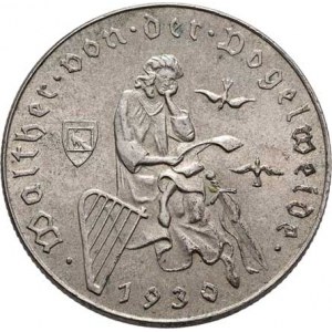 Rakousko, I. republika, 1918 - 1938, 2 Šilink 1930 - Vogelweide, KM.2845 (Ag640), 11.906g,