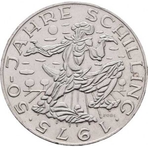Rakousko - II. republika, 1945 -, 100 Šilink 1975 - 50 let měny, KM.2925 (Ag640),