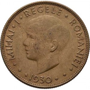 Rumunsko, Michal, 1927 - 1930, 20 Lei 1930 H, Heaton-Birmingham, KM.50 (bronz),