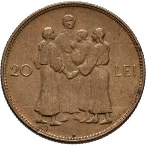 Rumunsko, Michal, 1927 - 1930, 20 Lei 1930 H, Heaton-Birmingham, KM.50 (bronz),