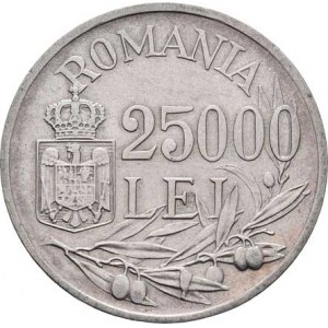 Rumunsko, Michal, 1940 - 1947, 25.000 Lei 1946, KM.70 (Ag700), 12.658g, nep.hr.,