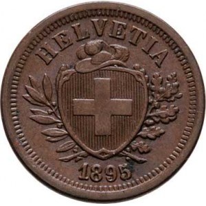 Švýcarsko, republika, Rap 1895 B, KM.3 (bronz), 1.543g, nep.hr., nep.rysky,