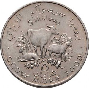 Somálsko, republika, 1950 -, 5 Shillings 1970 - FAO - domácí zvířata, KM.15